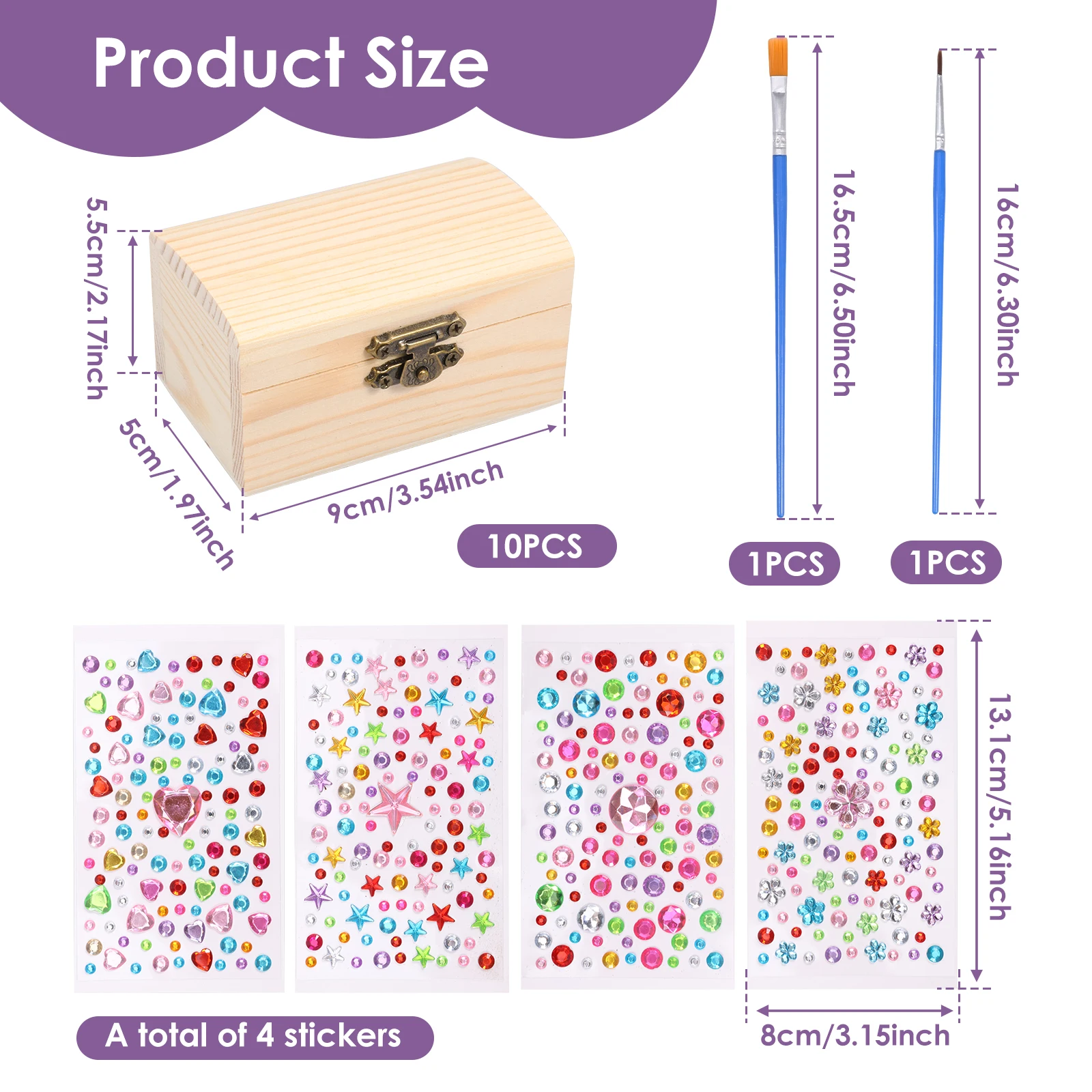 10Pcs Mini Wooden Box with Hinged Lid Unfinished Unpainted Wooden Boxes for DIY Crafts Jewelry Storage
 Box Xmas Girls Gifts