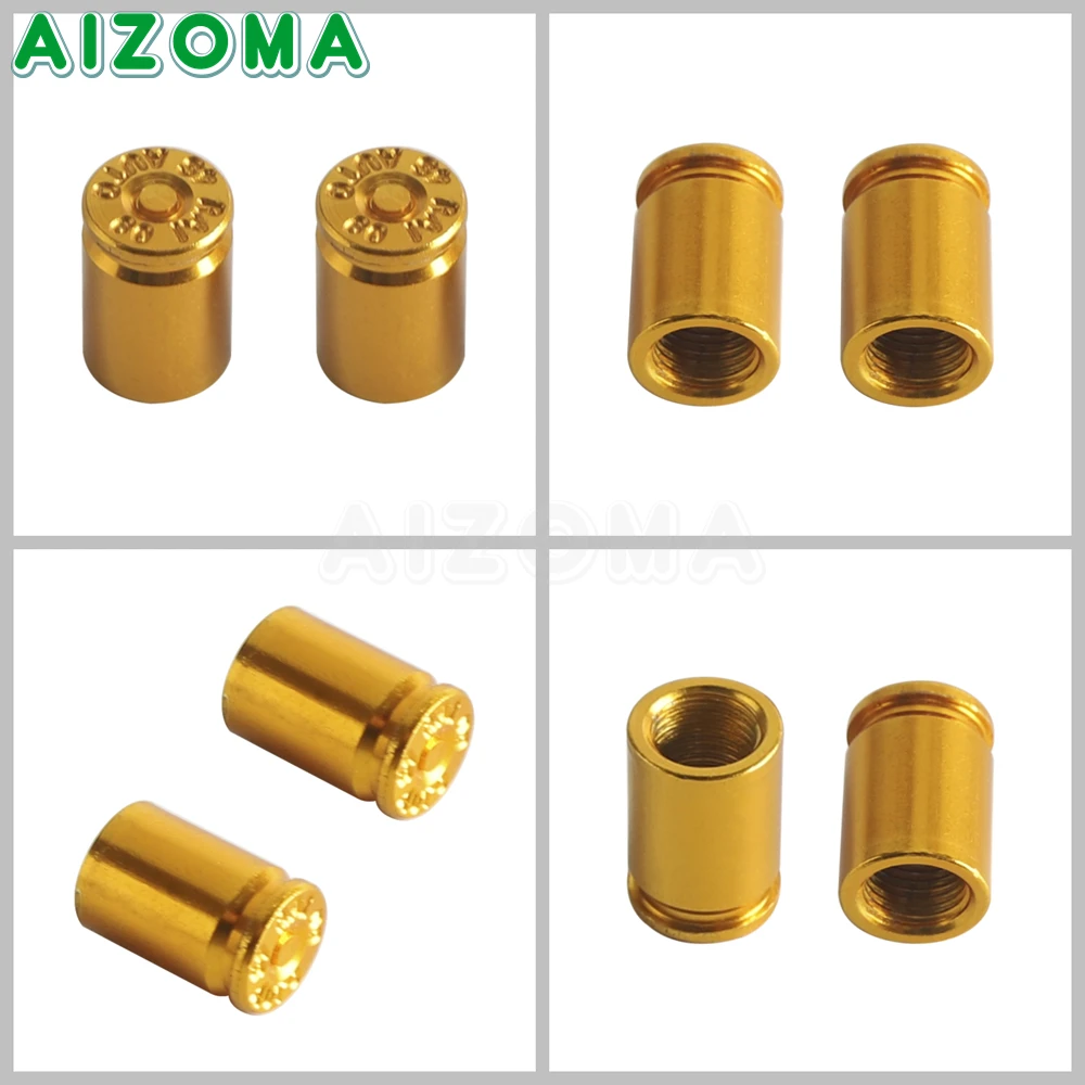 Universal Aluminum Wheel Tire Valve Caps - Waterproof Motorcycle Accessories (2 Pack)