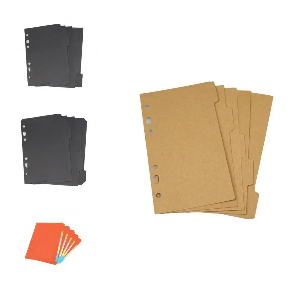 Details about   A5 A6 B5 Inner Page Organizer Notebook Index Separator 6 Holes Divider P.ng 