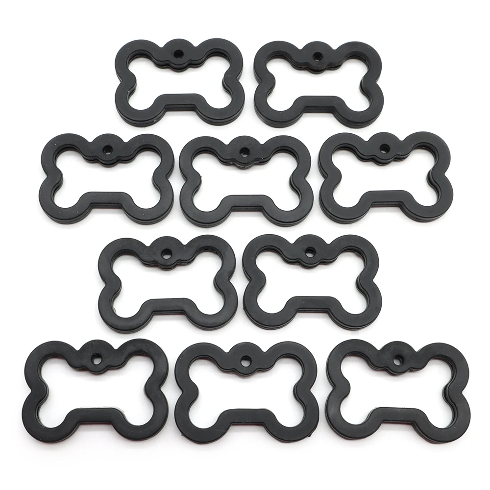 犬用ゴム製ドッグタグ,100個,骨形,アルミニウムペンダント