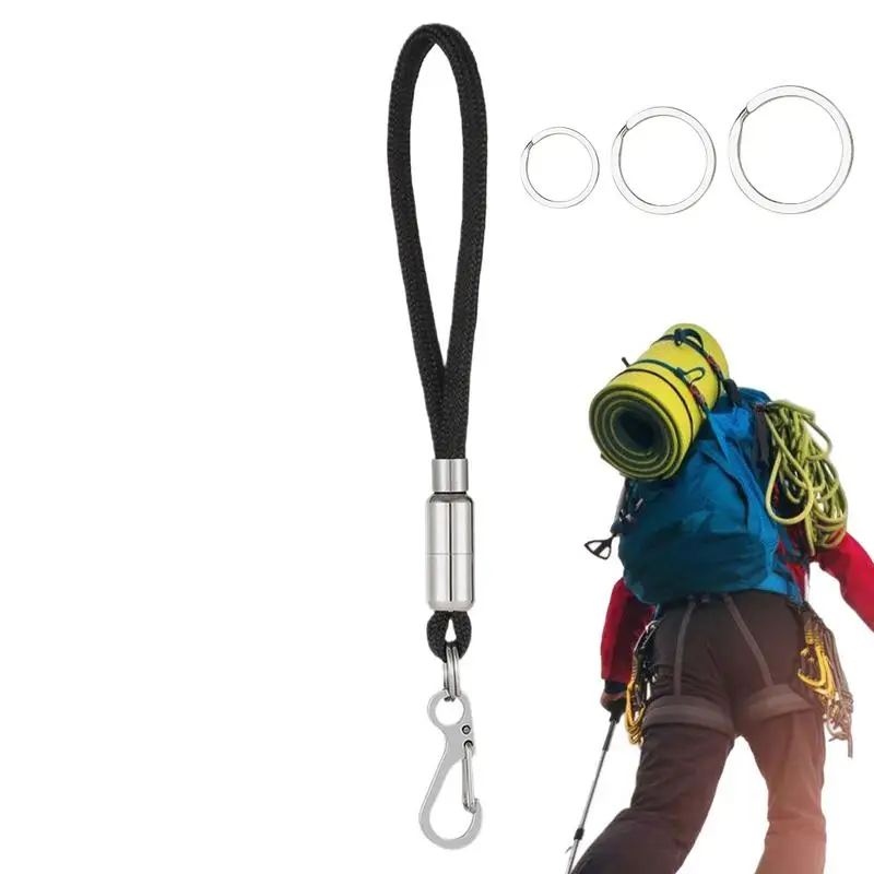 Paracord Lanyard For Keys Heavy Duty Paracord Keychain Clip Badge Holder Buckle Lock Clip Rope Hook 3 Key Rings For Outdoor