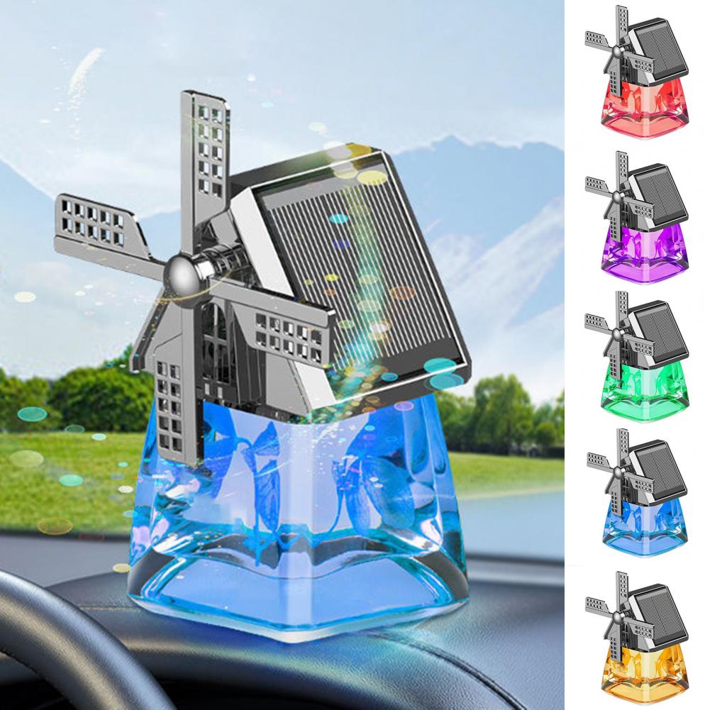 Auto Windmill Solar Car Perfume Air Freshener Aromatherapy Cute Car Energy Rotating Aromatherapy Diffuser Interior Decoration