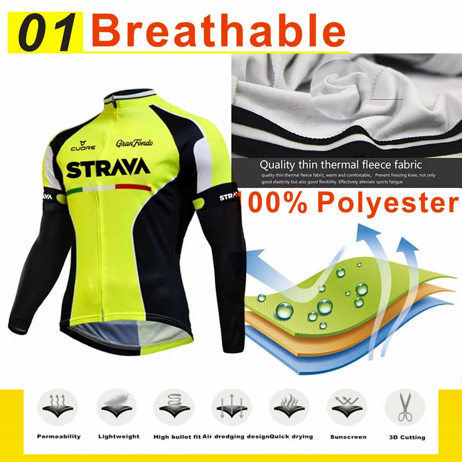 2024 STRAVA Cycling Clothes for Men Winter Cycling Man Set Bicycle Clothing Racing Bike Jerseys Cycle Jersey Road Bikes Bycicle 4