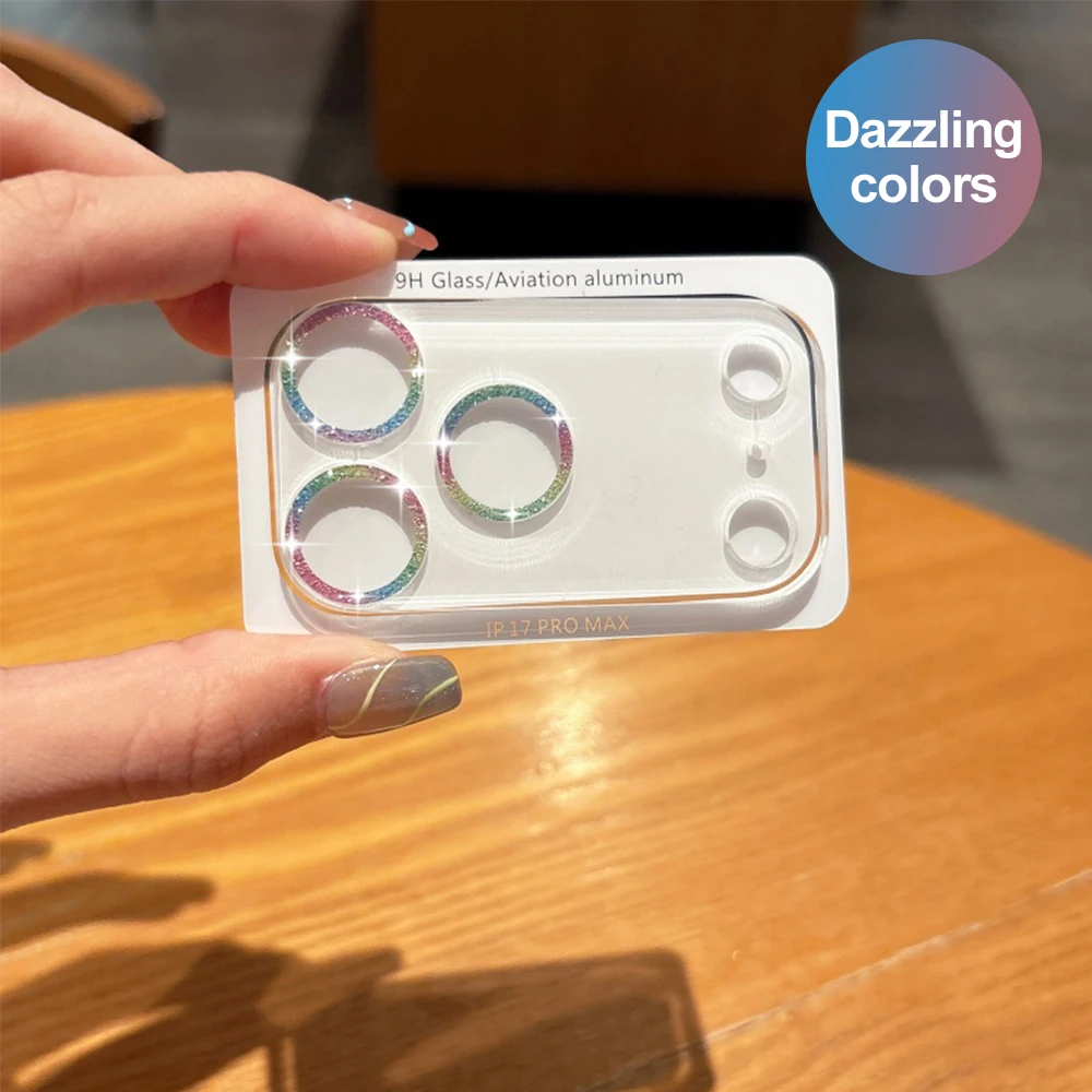 Bling Glitter Tempered Glass Camera Lens Protector