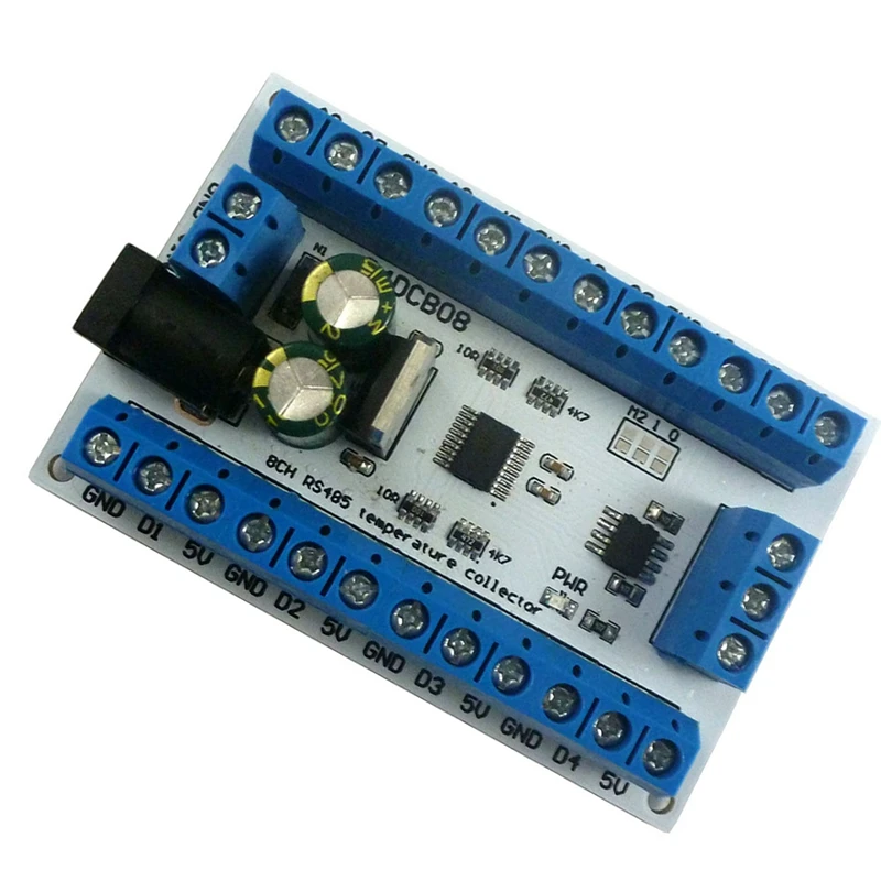 

ELETECHSUP 2X 8Ch Ds18b20 Rs485 Modbus Rtu Датчик контроля температуры дистанционный цифровой модуль PLC R4DCB08
