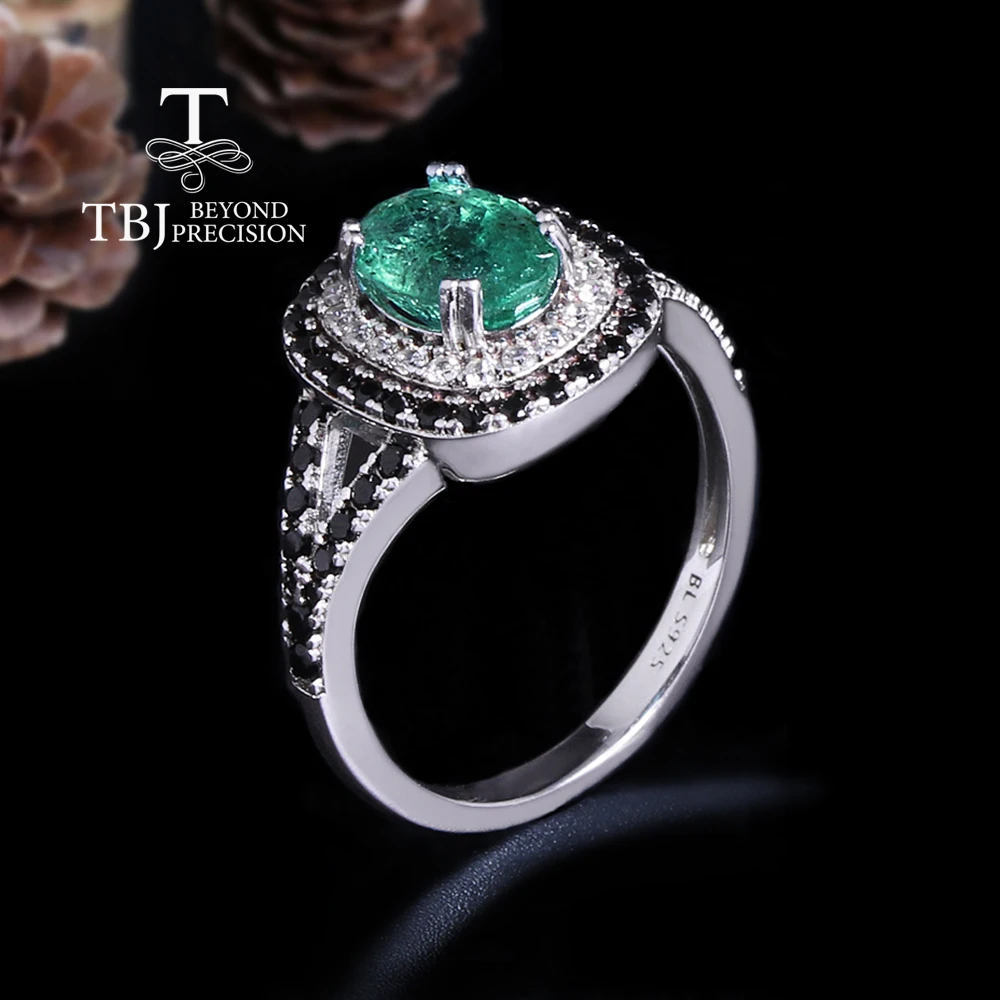 4.5 Carat Natural Emerald Silver Ring For Women - Oval Birthstone Ring In Sizes 6 To 13, Sterling Silver - View #4