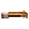 Computer Monitor Stand with Lock, 2 Keys Desktop Laptop Rack with Drawers, with Phone Holder, Wood 5