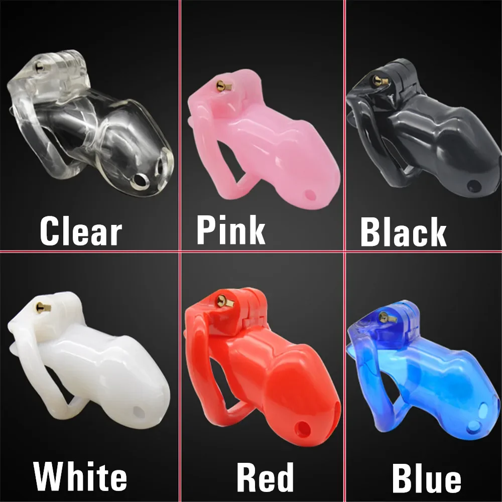 Penis Chastity Cage Sex Toys Resin Male With 4 Penis Rings Chastity Lock for Men 18+