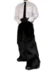 Trendy Stylish Men's Black Fur Imitation Trousers Personality Faux Fur Splicing Pants Heavy Industry Fur Imitation Pocket Pants 4