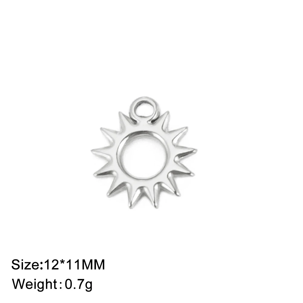 5 teile/los Tiny Sun Charms Halskette Armband Zubehör Edelstahl Sonne Anhänger Für Sommer Schmuck Machen Liefert Großhandel – Detail 4