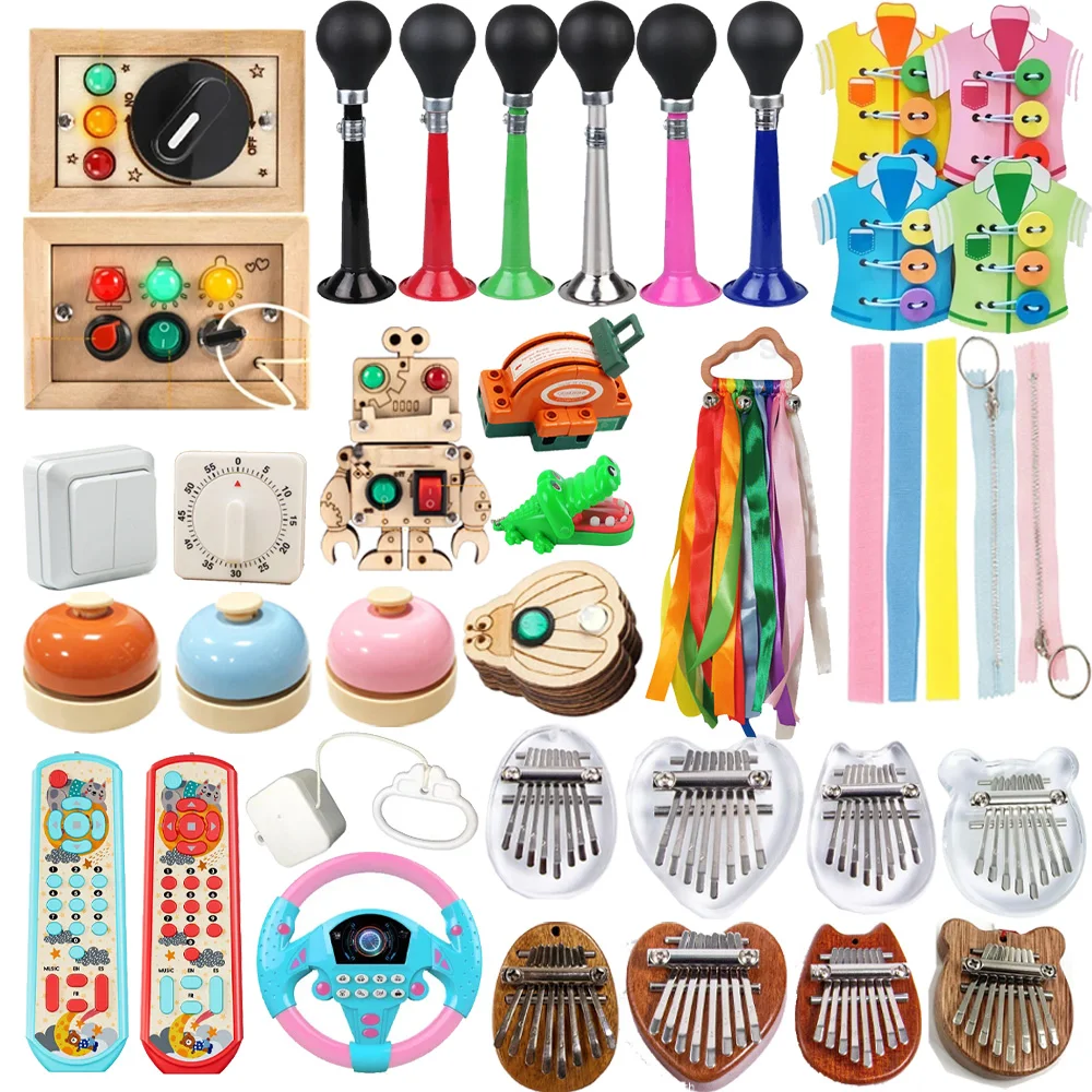 1 piece DIY Montessori Busy Board For Children's Handmade Early Education Toys  Life Skills Training DIY Wooden Business Board