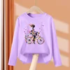 Aimi Lakana Girls Spring T-Shirt Butterfly Bike Graphic Tops Kids Cotton Fashion Clothing Party Dresses 3T-14T 1