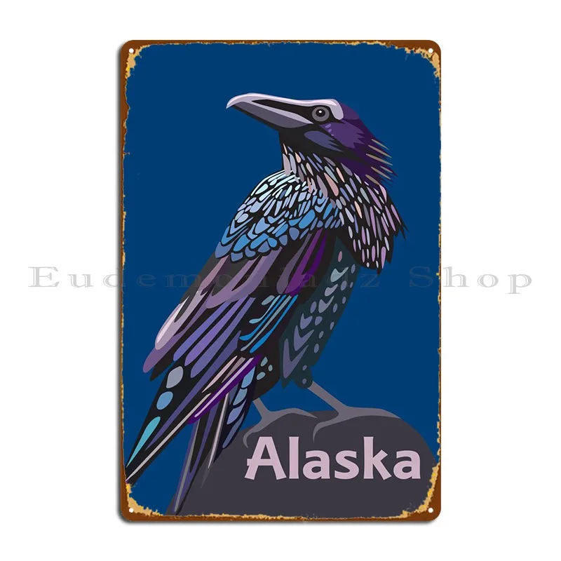 Alaska Raven Colorful Bird Metal Sign Club Party Party Club Design Club Tin Sign Poster