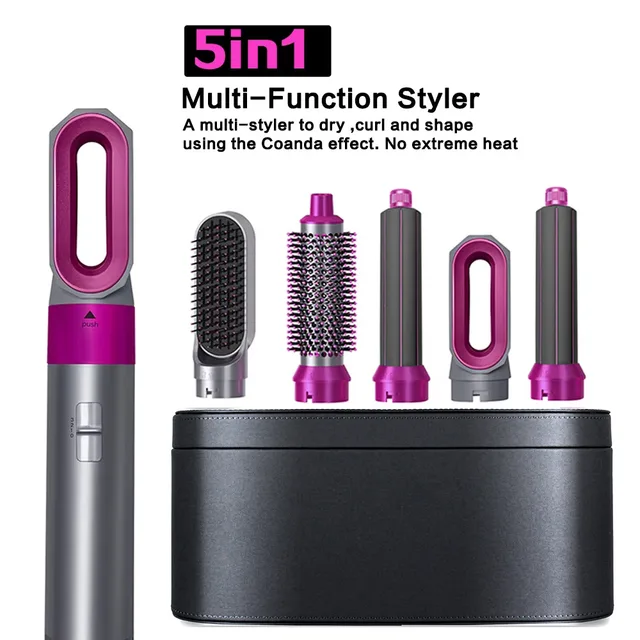 5 in1 Hot Comb Set Multifunction Styler Professional Curling Iron Straightener Styling Tool Air Wrap Home Styling Hair Dryer