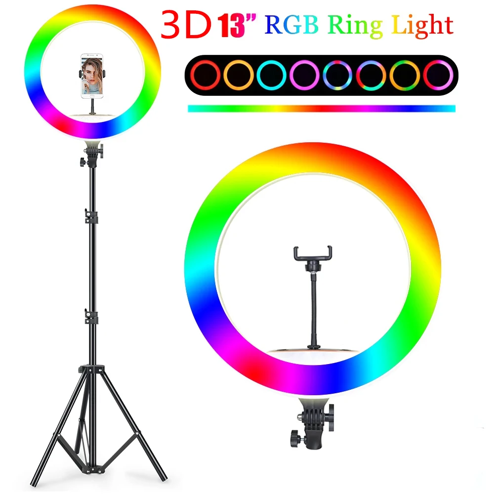 Anillo de luz LED 3D RGB de 13 