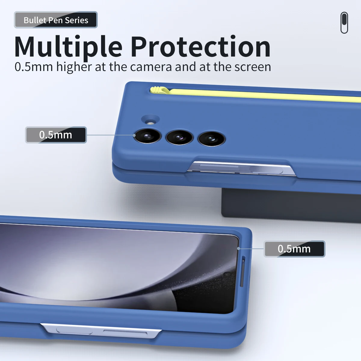 Matte Cover For Samsung Galaxy Z Fold 5 5G Slim S Pen Case Flicking Pencil Slot Holder Storage Hard PC Armor Shell With Stylus