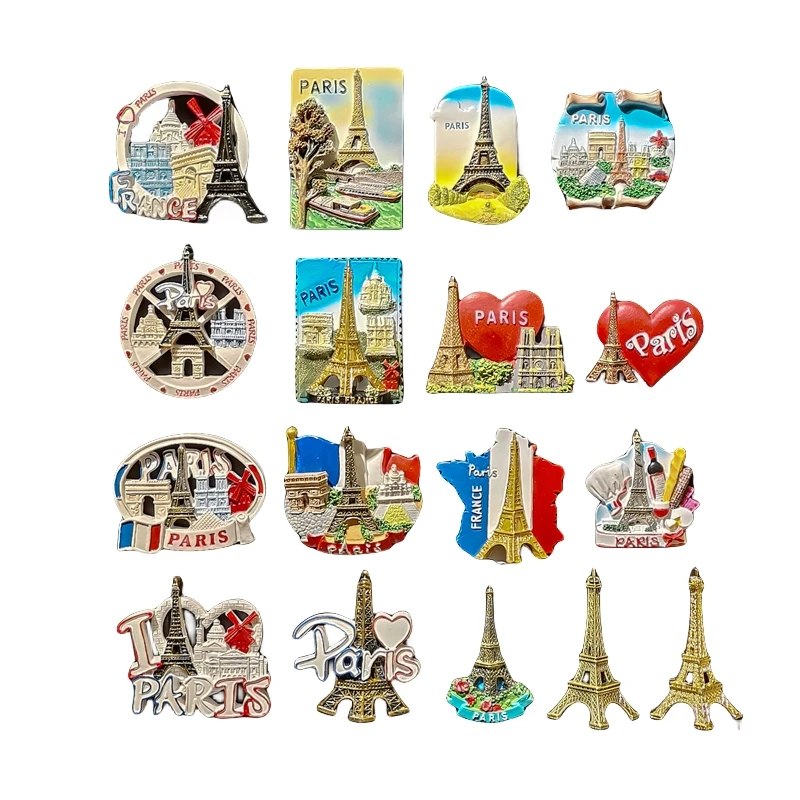 France Eiffel Tower 3D Stereoscopic Crafts Travel Commemoration Decoration Home Refrigerator Magnets