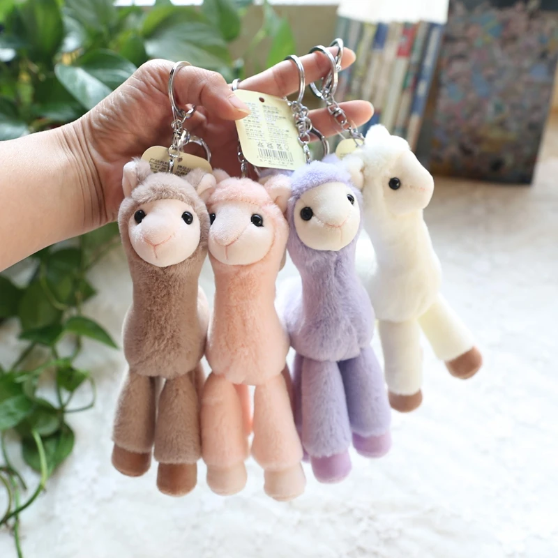 

new popular Cute Simulated alpaca keychain plush toy grass mud horse pendant fashione soft plush birthday christmase gift