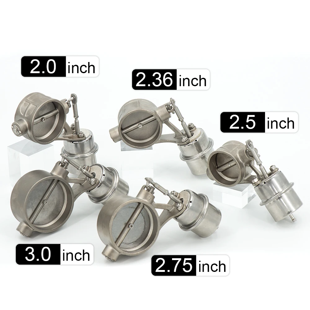 

2"/2.36"/2.5"/2.75"/3" inch Stainless Steel Exhaust Control Valve Cutout Set Vacuum Actuator CLOSED Style Pipe