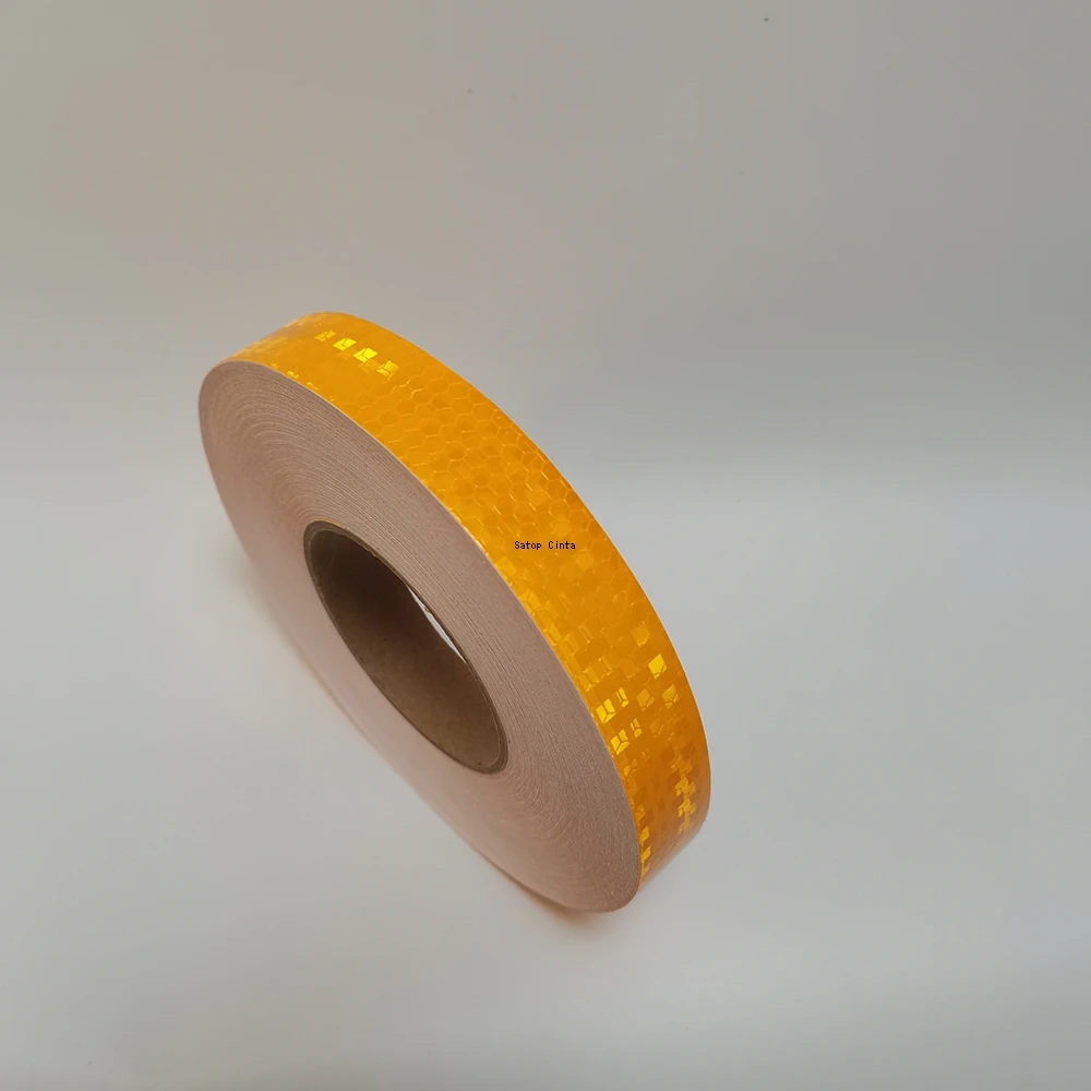 25mm * 10M nastro riflettente per auto avvertimento di sicurezza adesivo giallo arancio riflettori impermeabili striscia protettiva per bicicletta moto