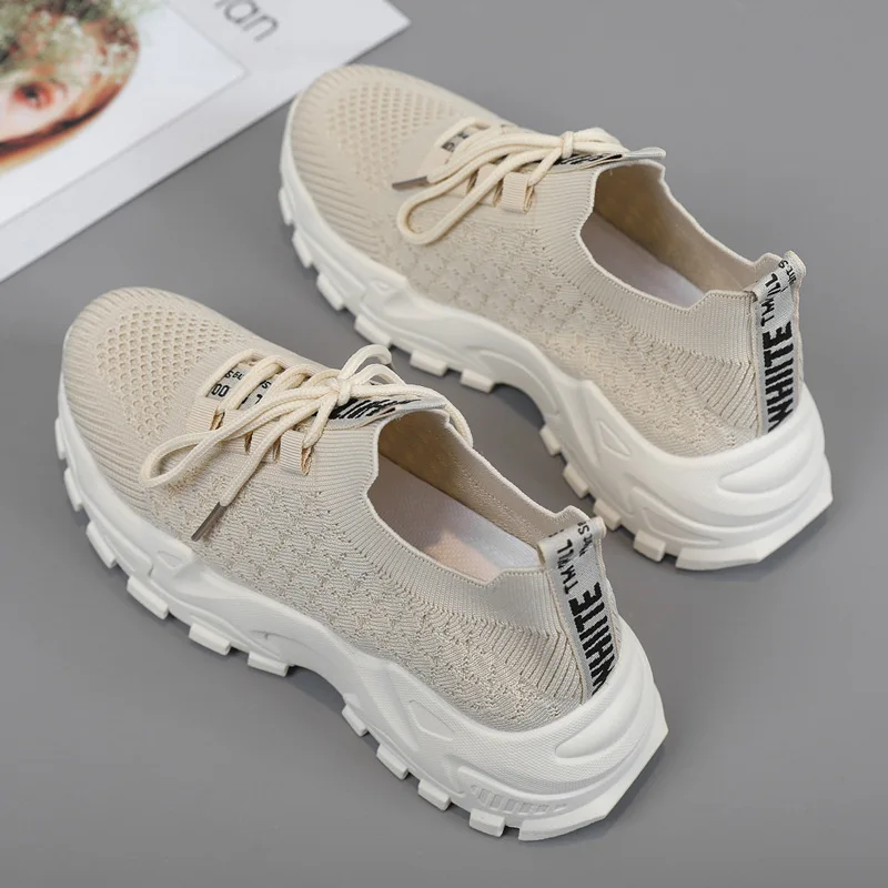 

Fashion Platform Sneakers Women Socks Shoes Female New Fashion Casual Woven Fabric Mesh Breathable Sports Shoes Zapatillas Mujer