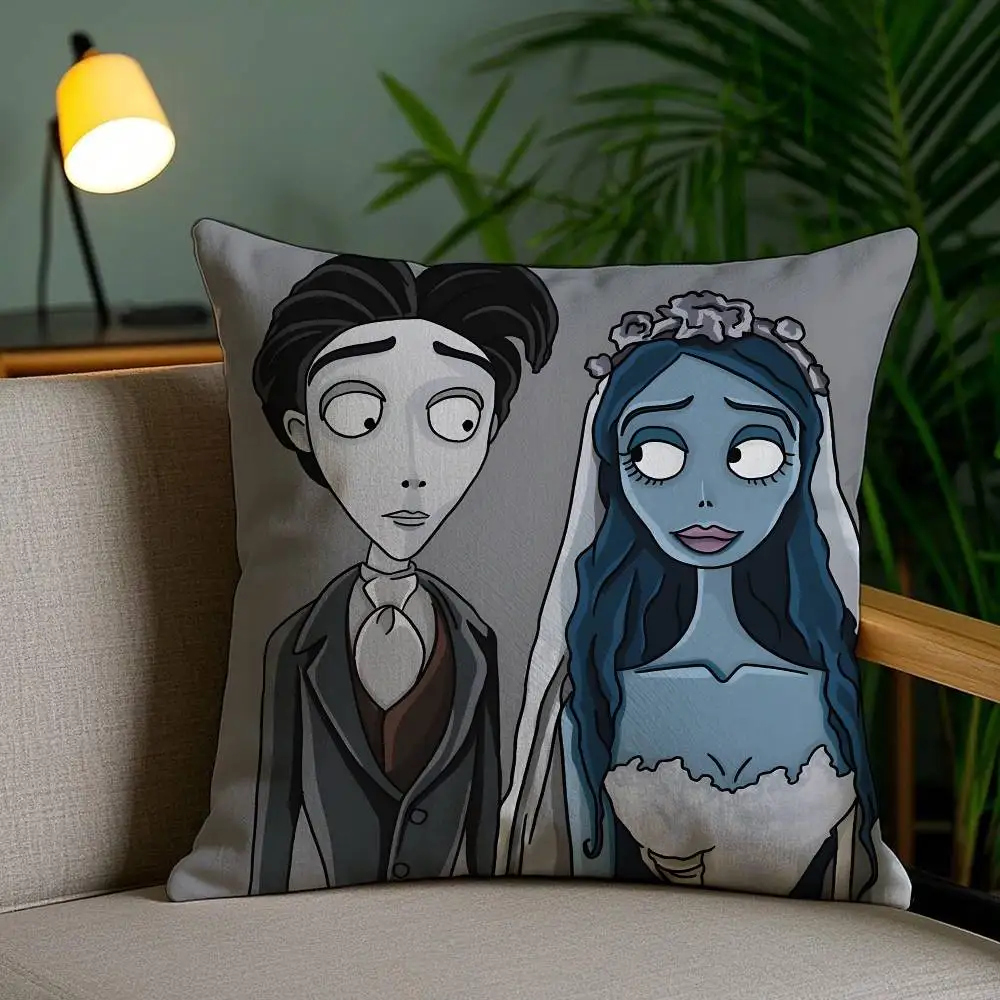Film Cartoon Corpse Bride-B Kissenbezug Anti-Dustmite Kissenbezug Unsichtbarer Reißverschluss seidiger kurzer Plüsch Sofakissenbezug – Detail 11