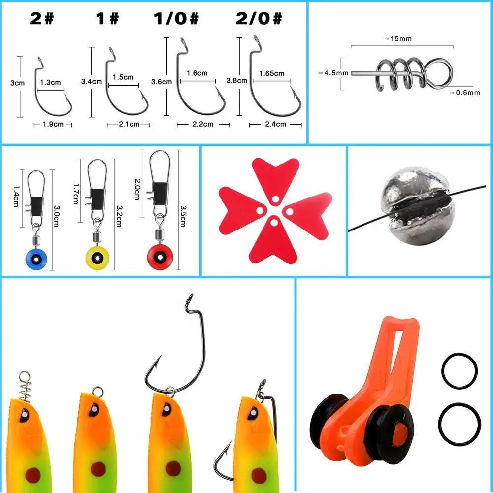 187pcs Fishing Tools Accessories Kit Set Including Fishing Hooks