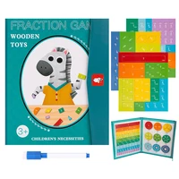 Children Magnetic Fraction Montessori Mathematics Wooden Fraction Book Learning Math Inteligence Educational Kid Teaching Aids 1
