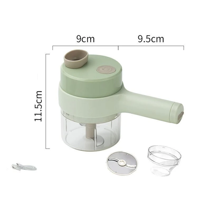 Vegetable Chopper USB Electric 3-in-1 Mini Food Processor with Stainless Steel Blades for Garlic Meat Baby Food Kitchen Tools