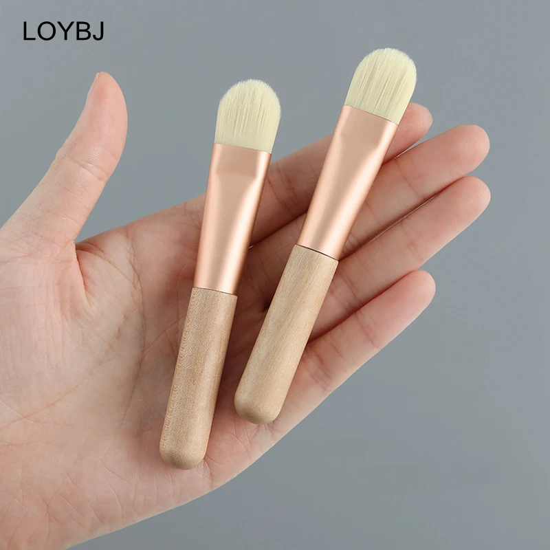 10/20/50Pcs 페이셜 마스크 브러쉬 팬 모양의 부드러운 얼굴 전문 메이크업 브러쉬 나무 손잡이 휴대용 스킨 케어 화장품 도구