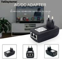 POE Injector 12V 15V 24V 48V EU US Plug For CCTV IP Camera Power Supply Ethernet Adapter Phone AP 1