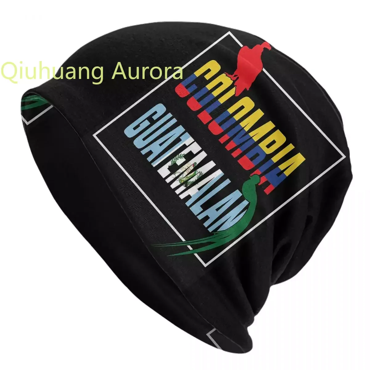 

Colombia Guatemala Flag Shirt Half Colombian Half Guatemalan Unisex Beanies Caps Knitting Bonnet Hat Warm Outdoor Skullies Hats