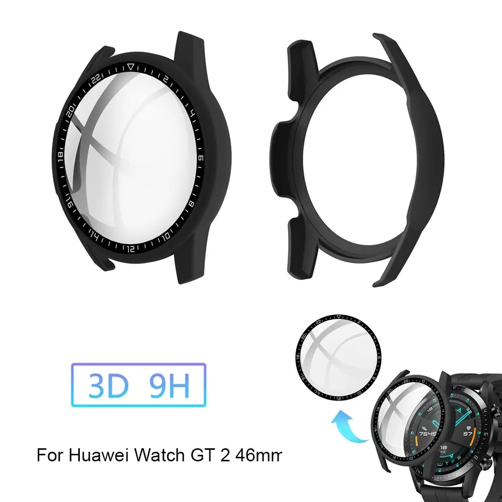 Premium Watch Case with Tempered Glass Screen Protector - Durable PC Shell with Dial Scale Cover