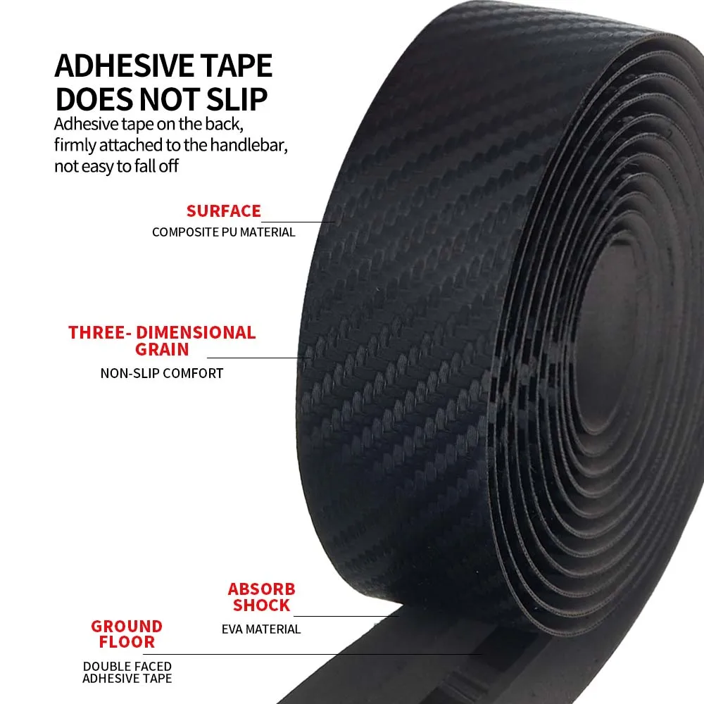 MOTSUV Road Bike Tape Bicycle Handles Bar Wrap Race Gravel Carbon Fiber Texture Handleba Belt Anti-Slip Shock Strap Cycling Part