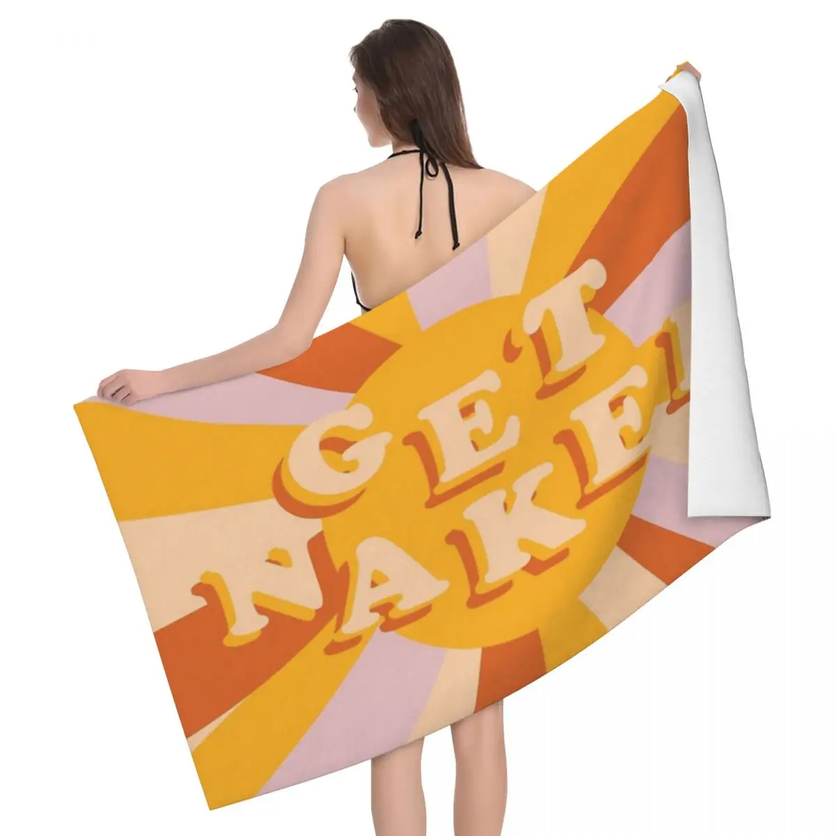 

Банное полотенце Get Naked Sunshine 80x130 см, Впитывающее Влагу, для пляжного отдыха, подарок