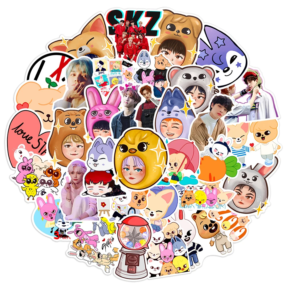 

10/30/50pcs Kpop Stars Stray Kids Sticker Korean Fashion Idol Decals Toys DIY Graffiti Phone Case Diary Laptop Cute Sticker Pack