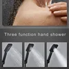 Hot and Cold Digital Shower Set Faucet Bathroom Shower System Black Gold Shower Faucet Square Shower Head  Bath Shower System 4
