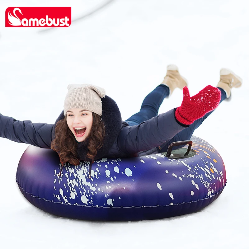 Snow Tube 47 Inch Inflatable Ski Tube Handle Design Sledding Tube Floated Snow Tube Outdoor Inflatable Ski Rings Camebust