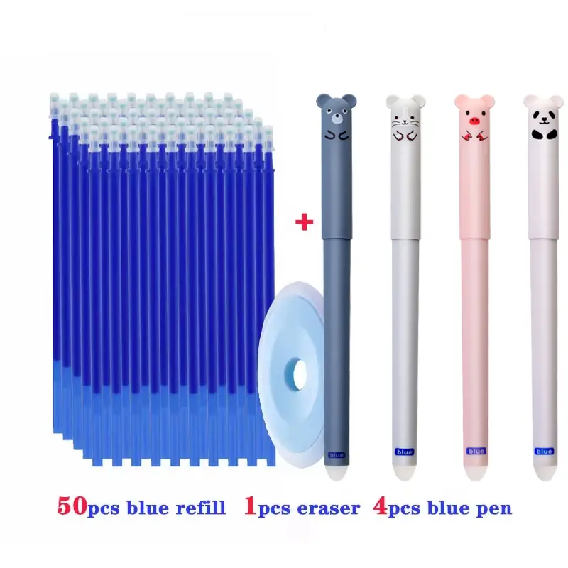 55pcs/lot Erasable Gel Pen 0.5mm Refill Rod Magic Ink Erasable Pen Washable Handle Office School Writing Tools Kawaii Stationery - Image 11