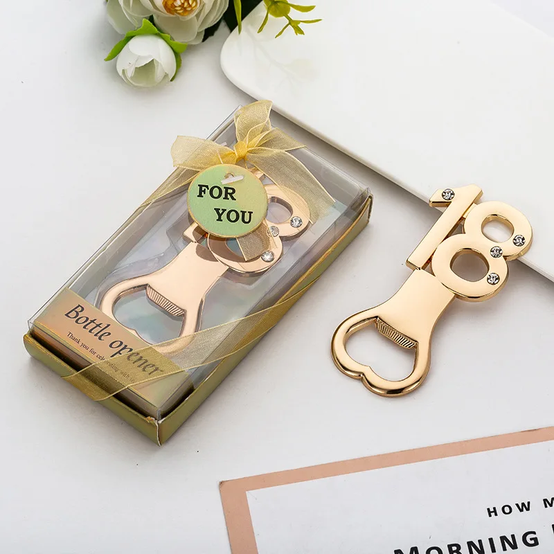 

50/30pcs 18th Wedding Celebration Favors for Guests of 18 Design Bottle Opener for 18th Anniversary Birthday Gift
