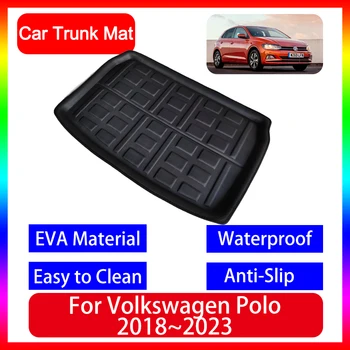 Bagagliaio di un'auto Tappetini per Volkswagen VW Polo MK6 2018 ~ 2023 2019 2021 2023 Accessori Hatchback Pavimento Baule Posteriore Vassoio Tappeto