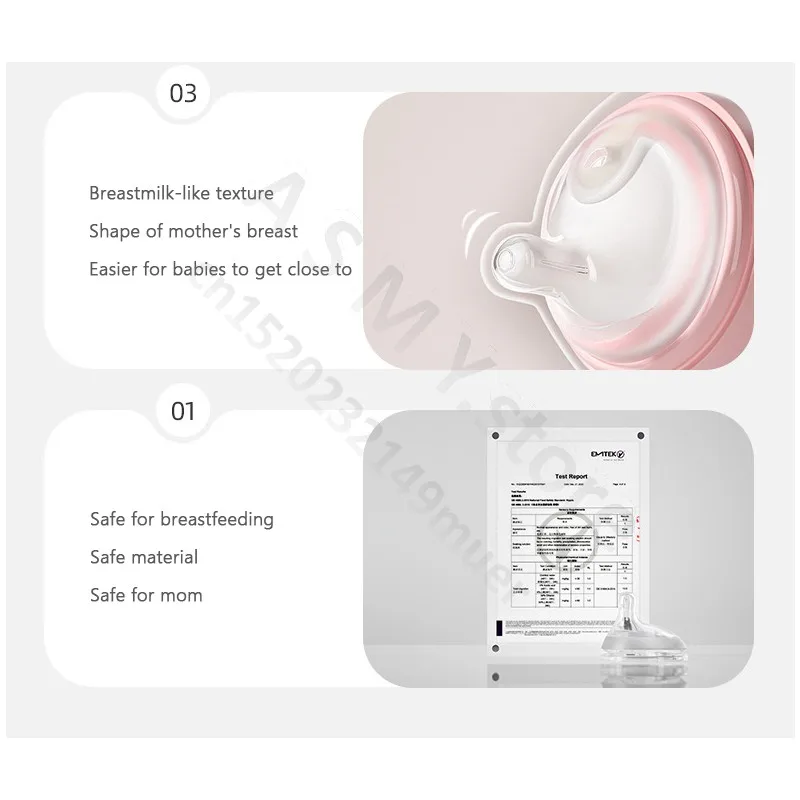 Anti-flatulence newborn glass bottle / wide mouth eccentric nipple anti-breastfeeding bottle / 150ML210ML glass bottle 3