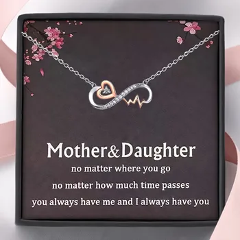 Daughter Forever Love Infinity Heartbeat Copper Necklace