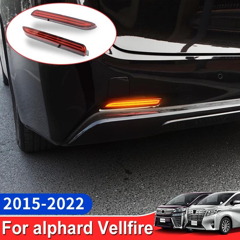2015-2021 для Toyota Alphard Vellfire 30 задние противотуманные светильник для автомобиля модифицированный бампер отражатель лампа стоп-сигнал аксессуары