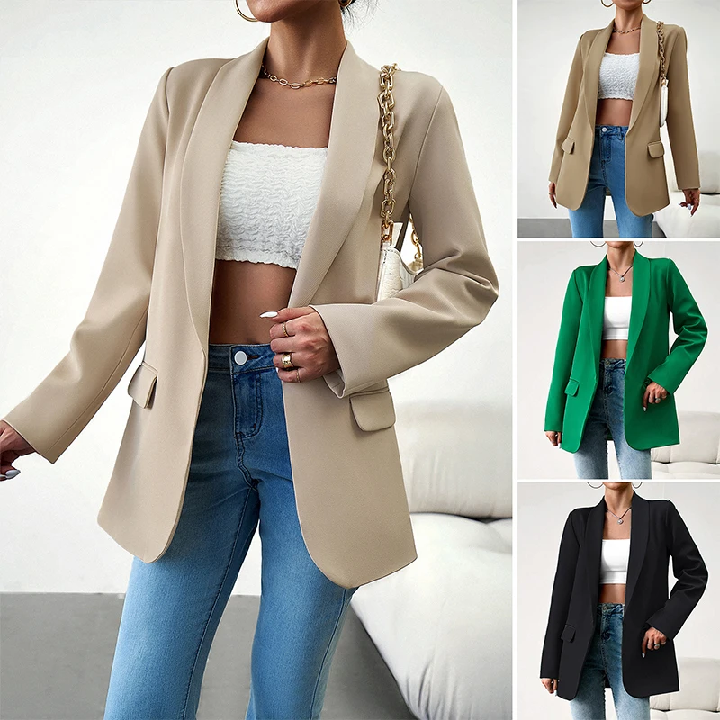 Fashion Business Suits Fashion Elegant Women Work Office Ladies Long Sleeve Spring Casual Blazer 2024 New Jackets for Women Coat