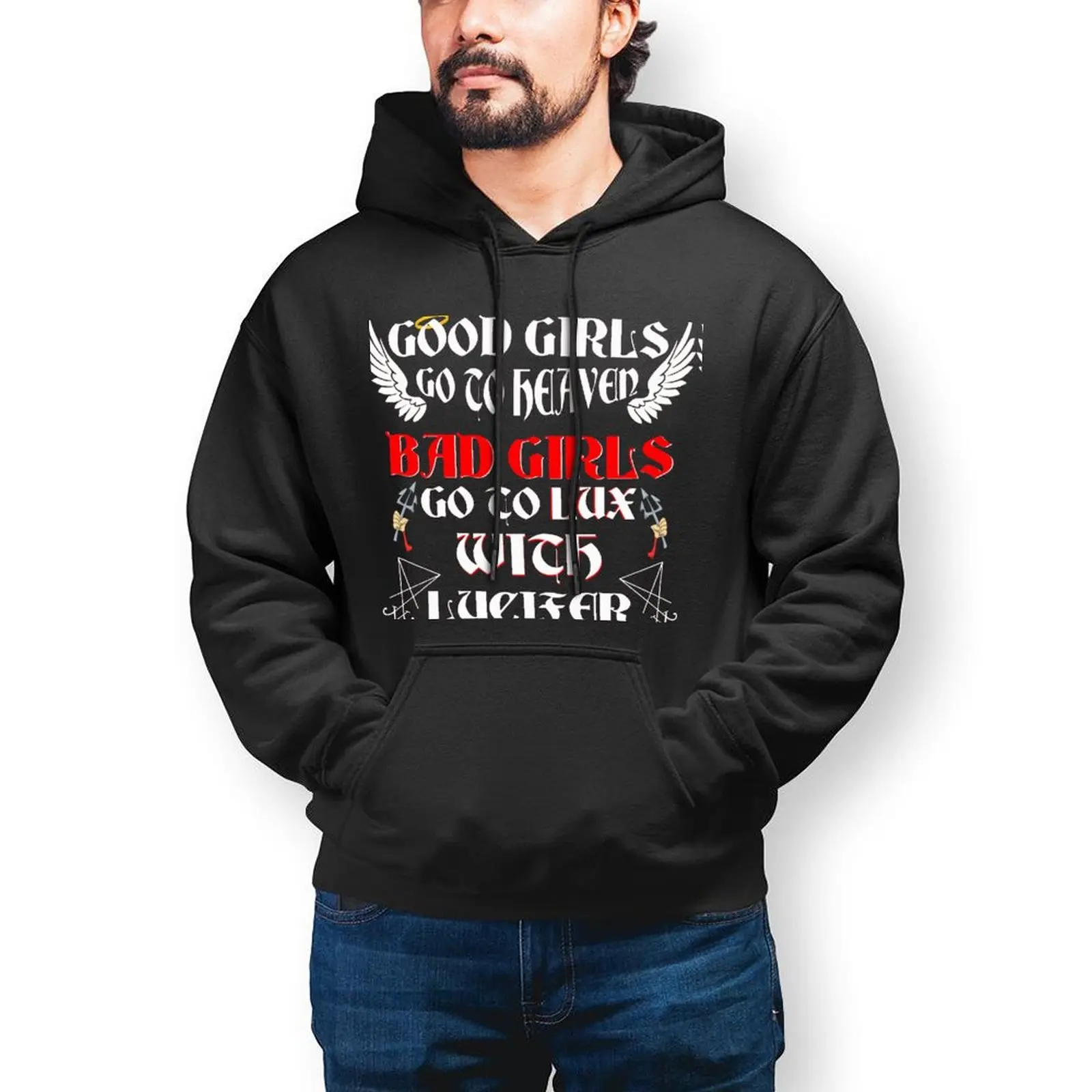 

Lucifer Morningstar Casual Hoodies Good Girls Go To Heaven Bad Girls Go To Lux With L Harajuku Cotton Sweatshirts Loose Hoodie