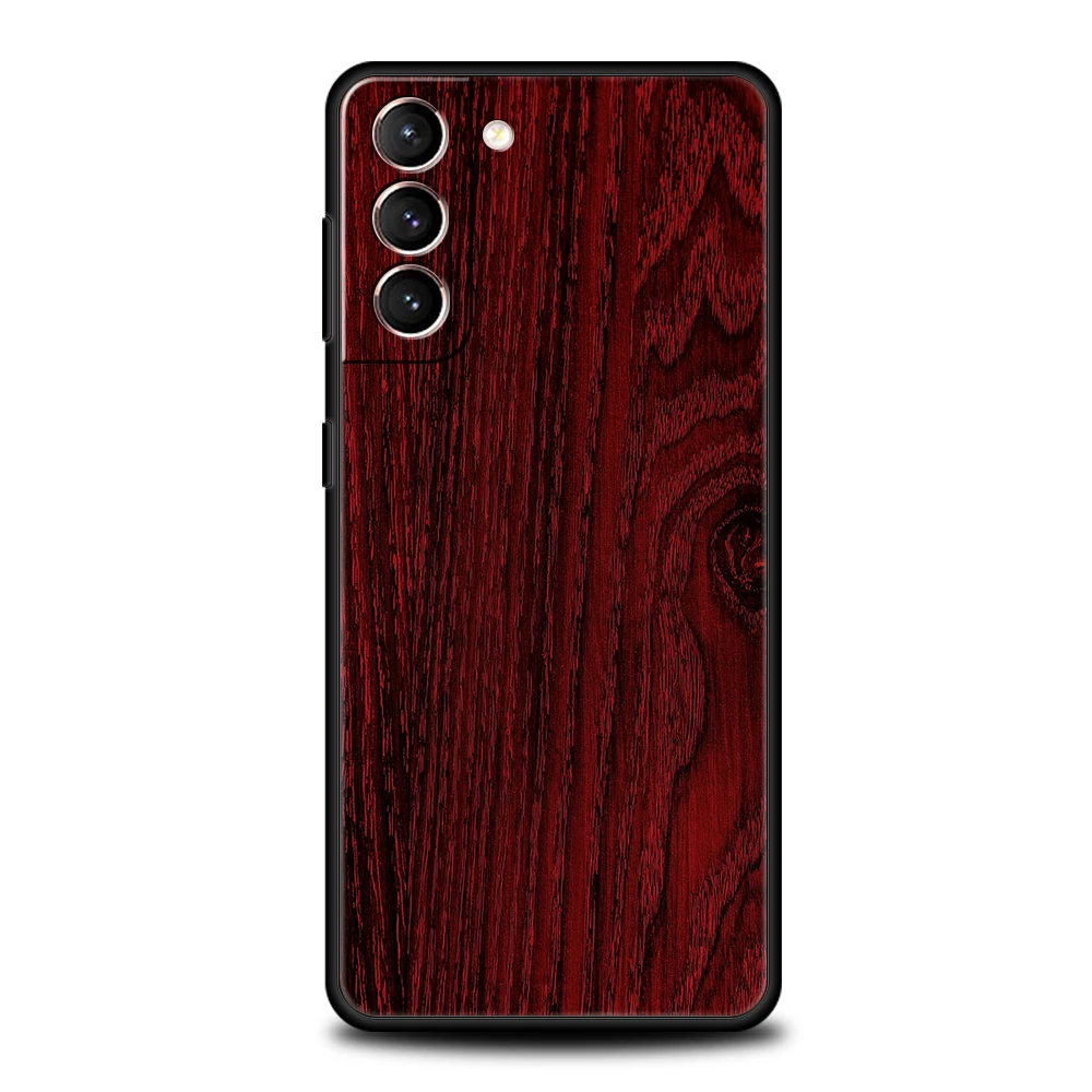 Carved Wood Silicone Phone Case - Elegant Protective Cover