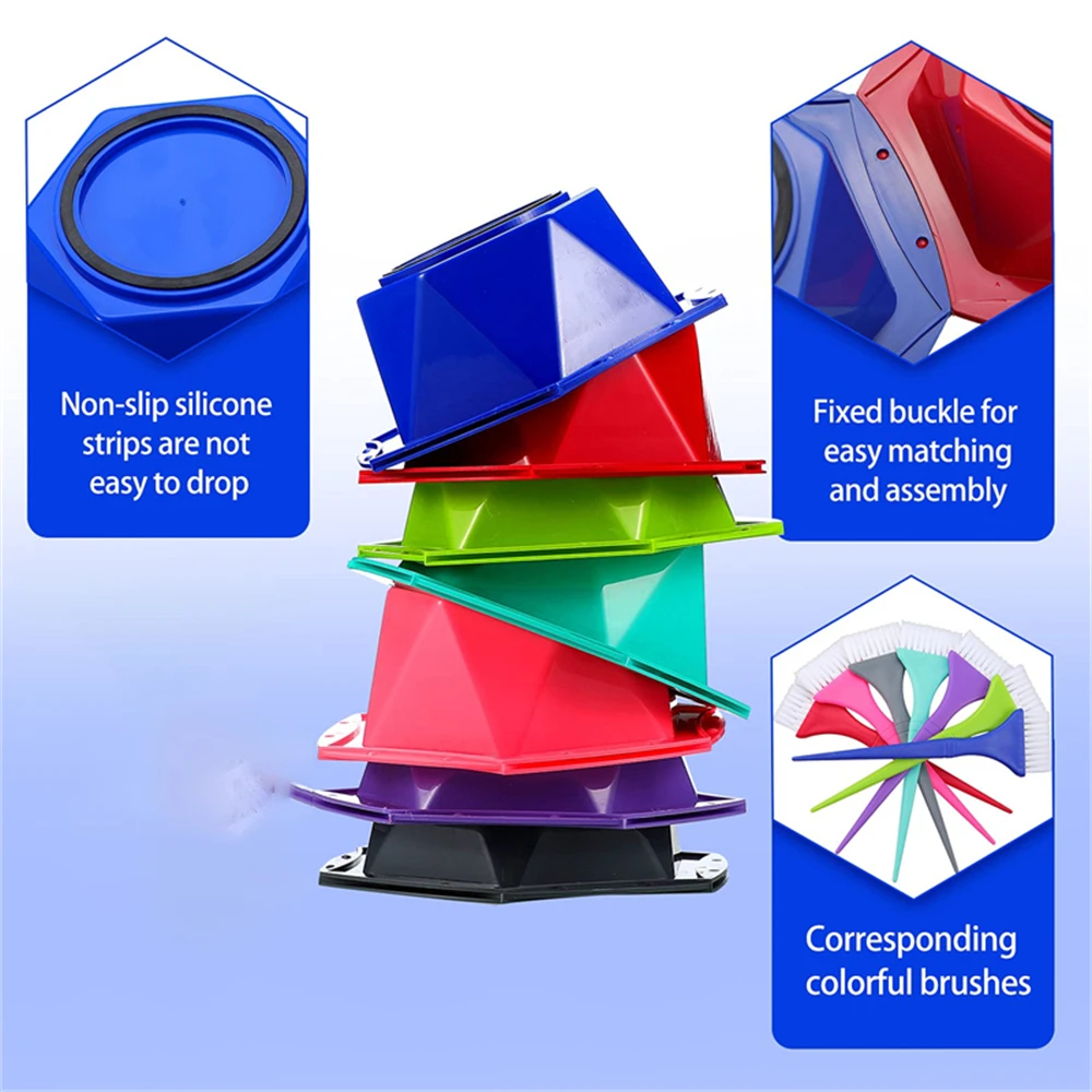 Description Picture 5 of itemProfessional 7 Pcs Hair Color Bowl Mixing Styling Tools Hairdressing Color Bowl Barber Shop Hair Color Mixer Accessory