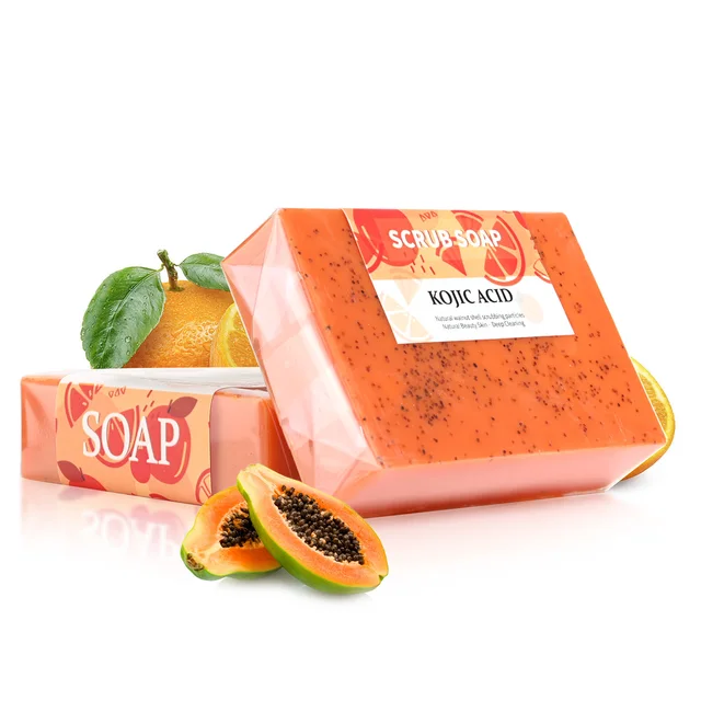 M + 100G gommage de nettoyage en profondeur des mains exfoliant acide kojique curcuma citron Orange vitamine C savon hydratant 1