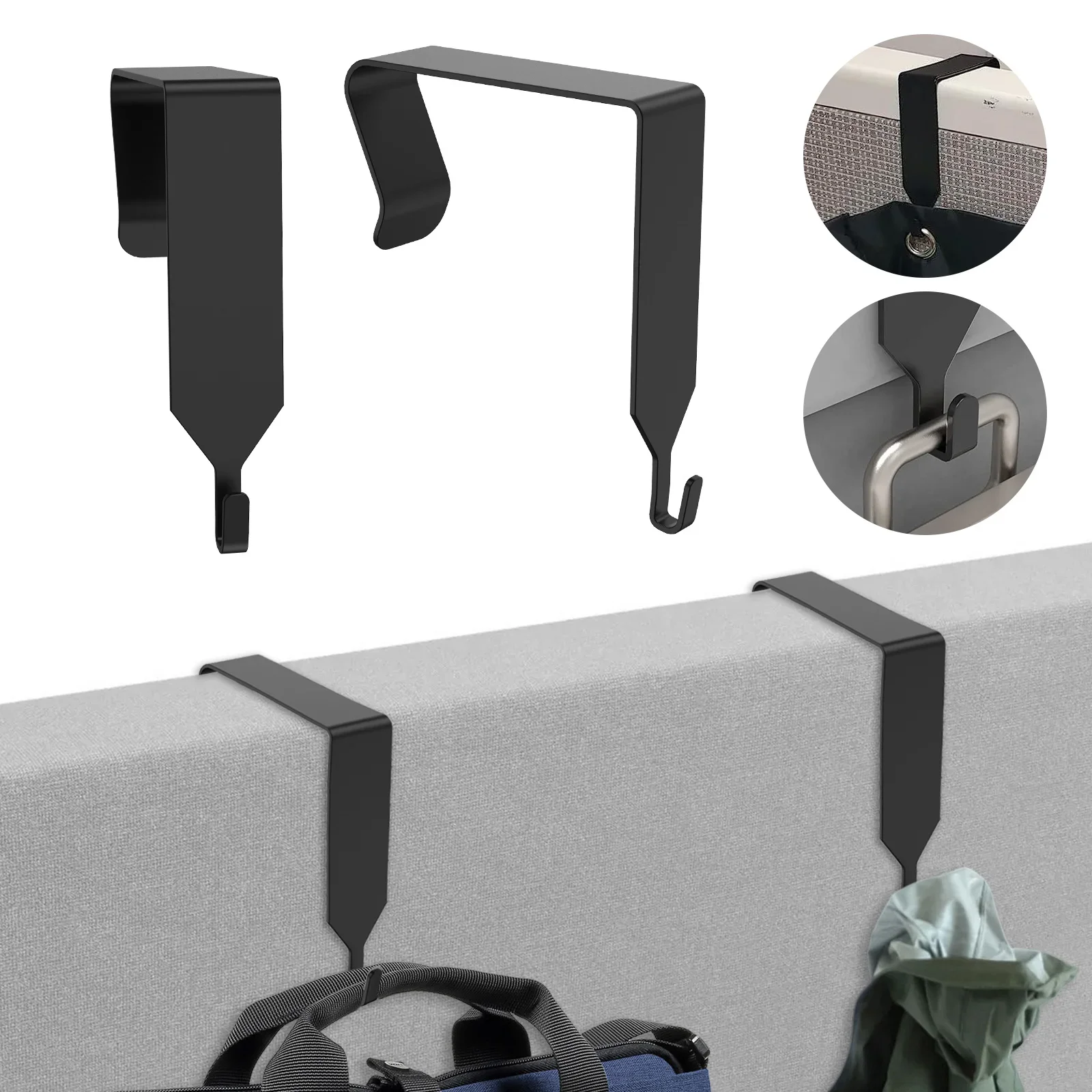 8Pcs Over The Door Hooks Metal Over The Door Hangers Strong Bearing Capacity Clothes Hooks Sturdy Anti-Slip